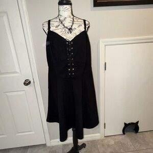 Killstar Black Lace-Up Mini Dress